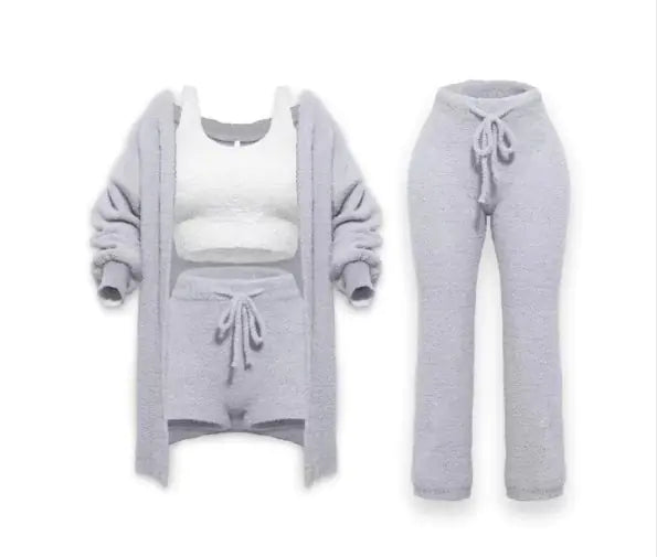 Knitted Plush Four-piece Set