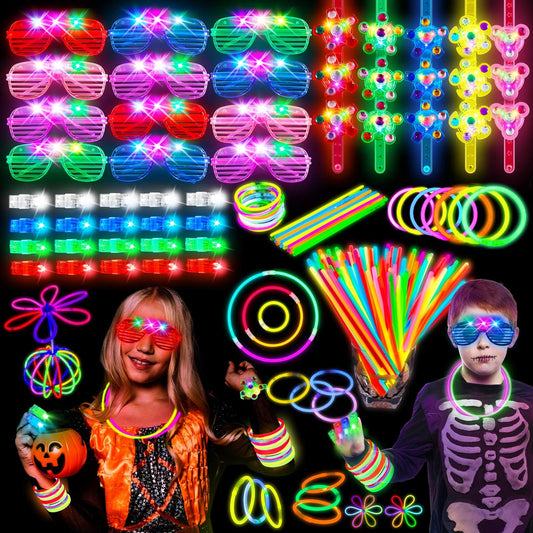🌟: 244 Pack Glow in the Dark Party Supplies for Kids - Neon LED Light Up Party Favors