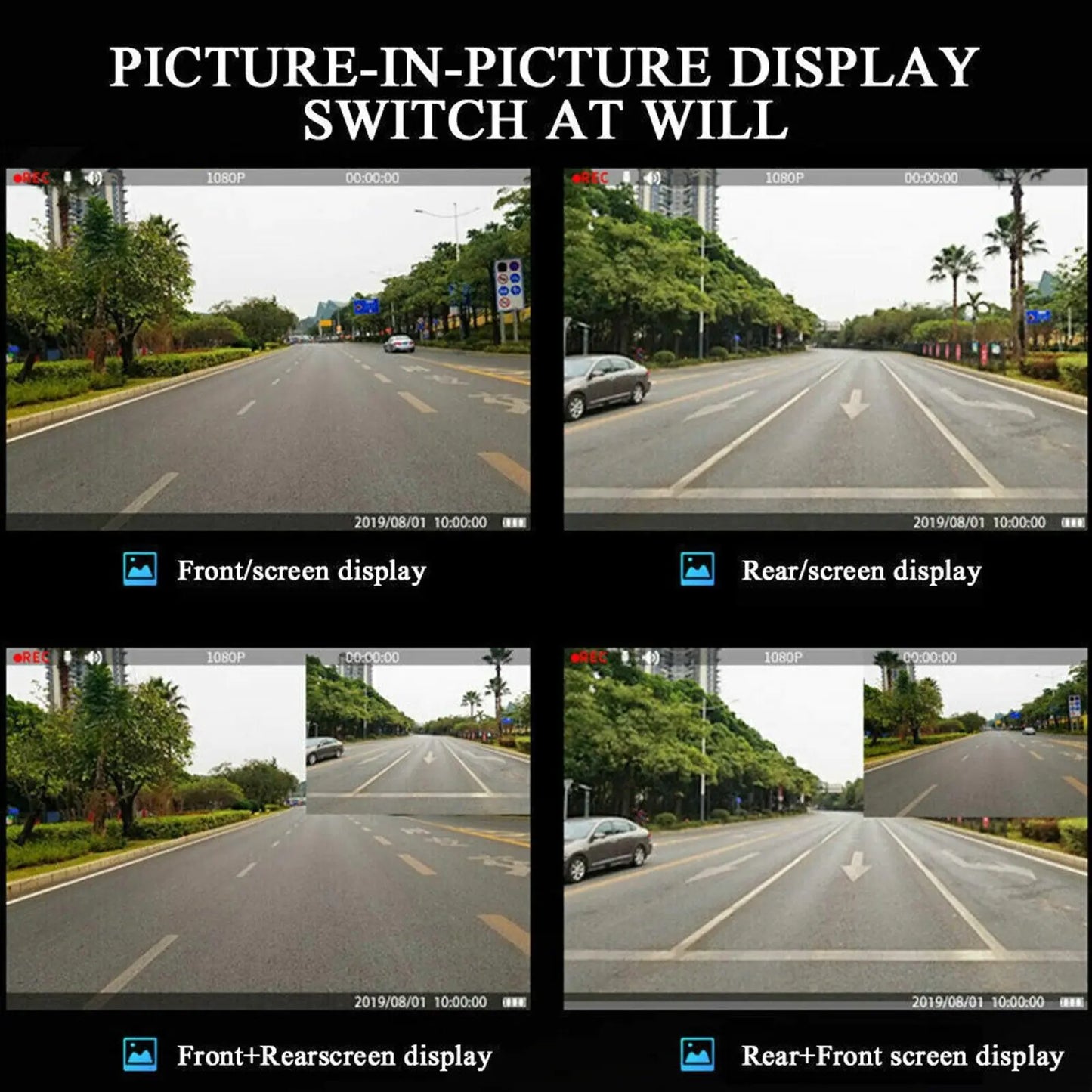 📹: 1080P HD Rearview Mirror Car DVR - Dual Dash Cam Front & Rear Video Recorder