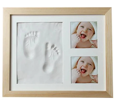 👶: Baby Hand & Footprint Kit with Solid Wooden Frame - Timeless Memory Keepsake