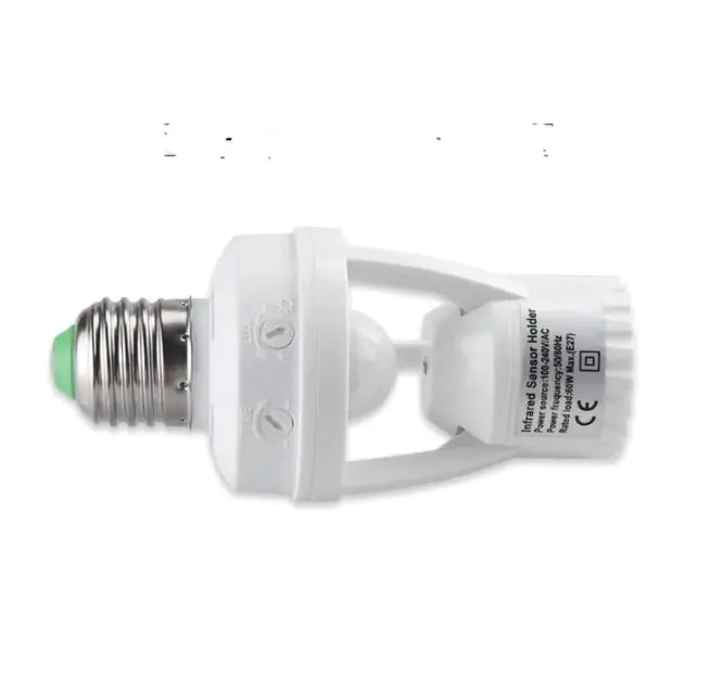 LED E27 With PIR Motion Sensor Lamp Holder