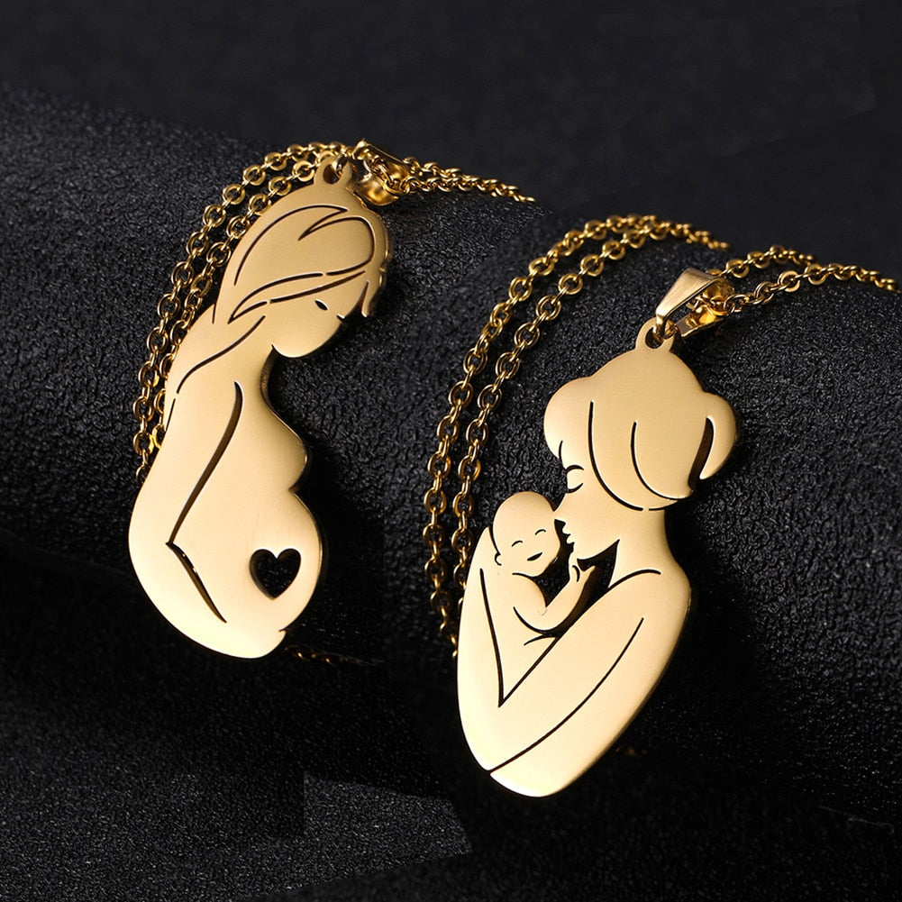 👩‍👶: Mother's Day Necklace for Mom and Baby - Creative Simple Design