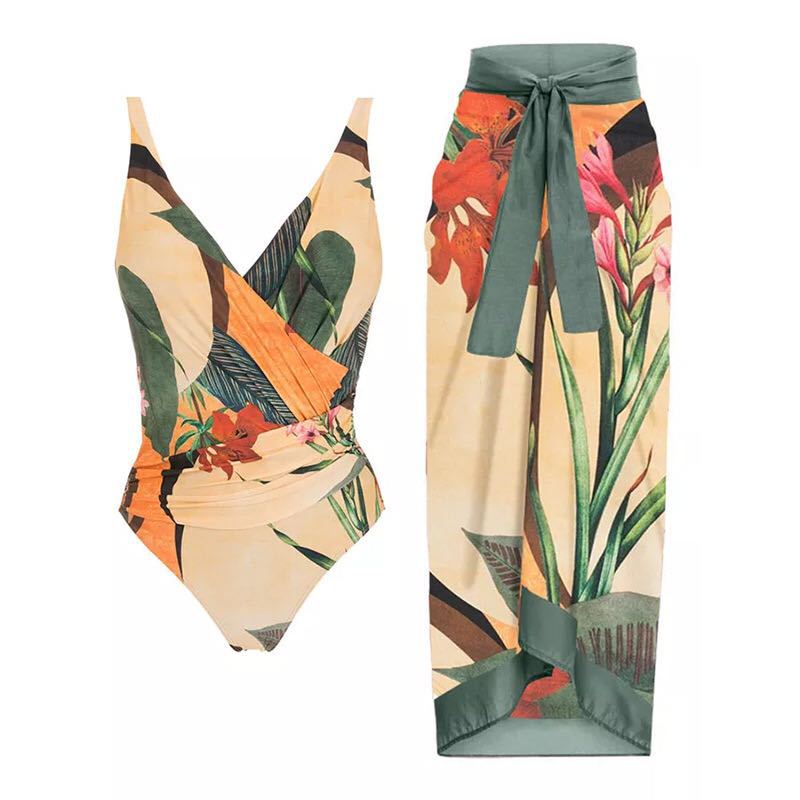 👙: Retro French One-Piece Swimsuit for Vacation