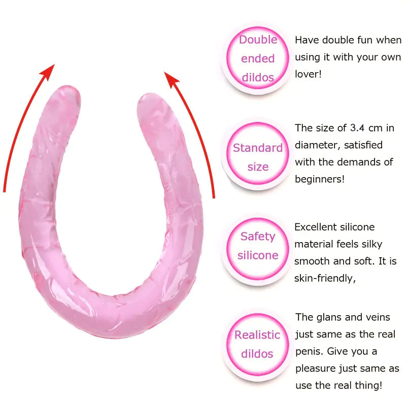 🌙: Double-Ended Transparent Crystal Dildo for Women