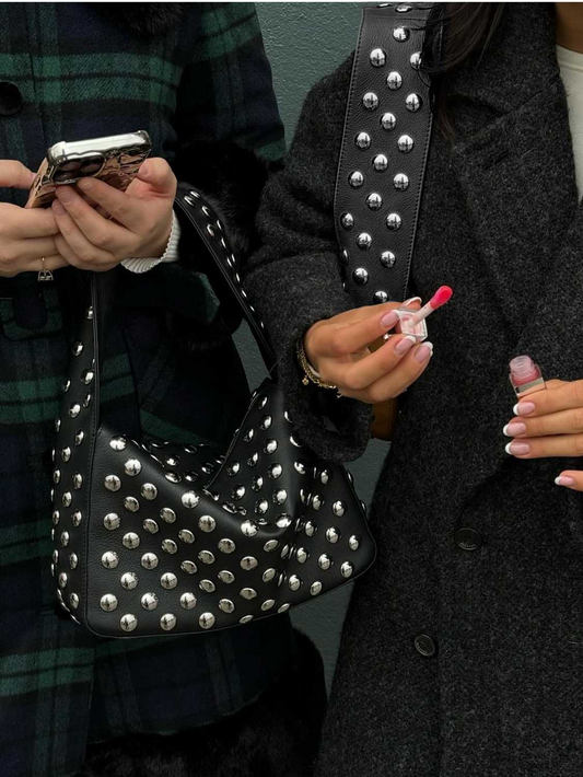 👜: Rivet Motorcycle Shoulder Bag