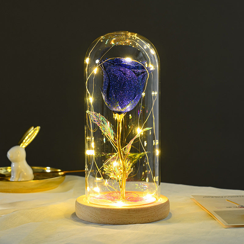 🌹: Eternal Rose LED Light in Glass Cover – Handmade Immortal Flower Gift for Valentine's Day, Mother's Day & Weddings