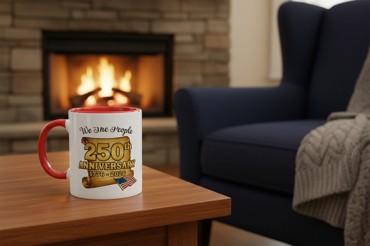 🇺🇸: We The People 250th Anniversary Declaration Scroll Ceramic Mug | 1776-2026