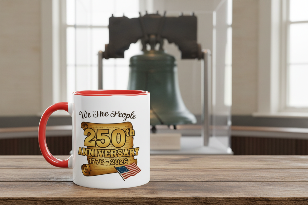 🇺🇸: We The People 250th Anniversary Declaration Scroll Ceramic Mug | 1776-2026