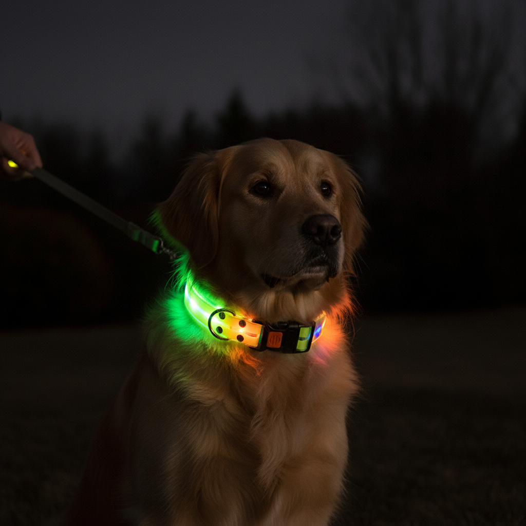 🐕: LED Rechargeable Pet Collar & Traction Belt – USB Glow Safety Set for Night Walks