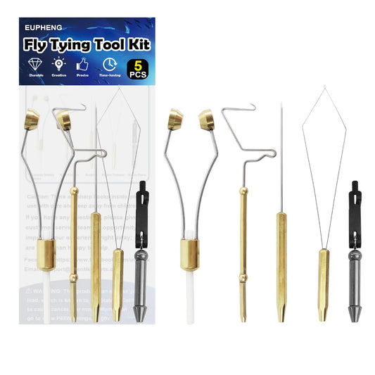 🎣 EUPHENG Fly Tying Tools Kit - 5-Piece Professional Fly Fishing Lure Making Set