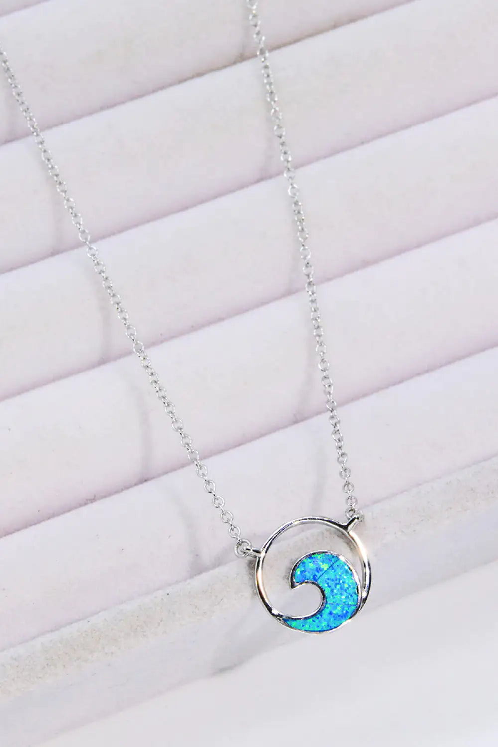 Opal Crest  wave Silver Necklace