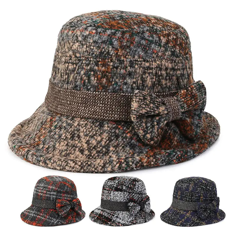 🧶: Thickened Tweed Fisherman's Hat for Women - Warm Winter Cap