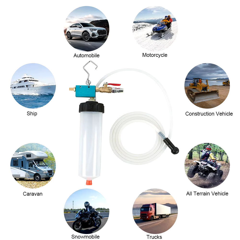 🔧: Vacuum Brake Bleeder & Fluid Extractor Kit — One-Person Pump Tool for Brake, Transmission, Power Steering & Coolant Fluid Changes