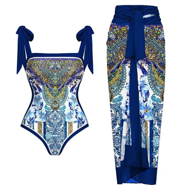 👙: Retro French One-Piece Swimsuit for Vacation