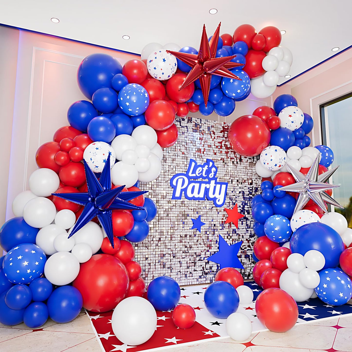 🎈: 161-Piece Red White & Blue Balloon Arch Kit – Patriotic Garland for 4th of July, Graduation & More