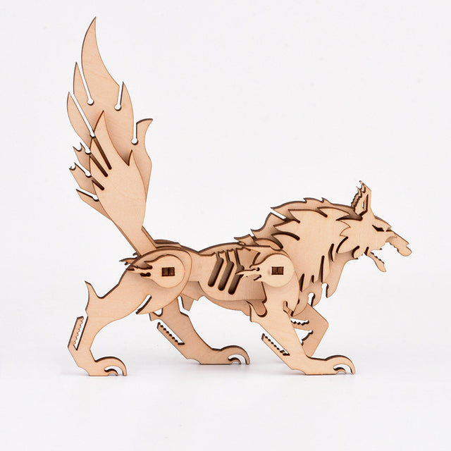 🦊: Wooden DIY 3D Animal Puzzle Models | 5 Wildlife Designs