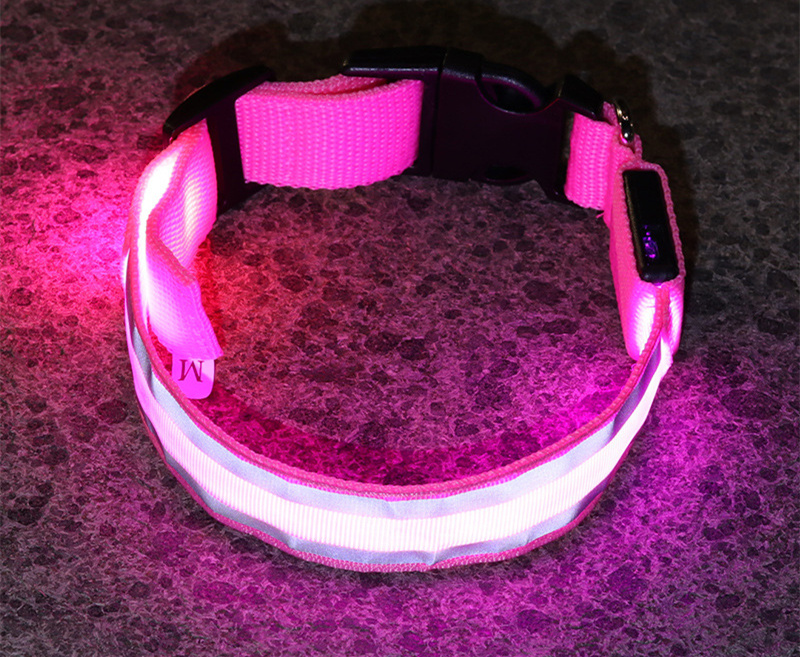 🐕: Anti-Lost LED Luminous Dog Collar – Rechargeable & Battery Reflective Safety Collar