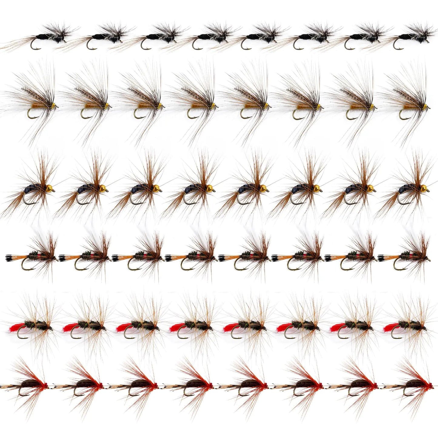 🎣: UNYLE 48-Piece Fly Fishing Flies Kit - Hand-Tied Dry & Wet Flies for Trout & Salmon