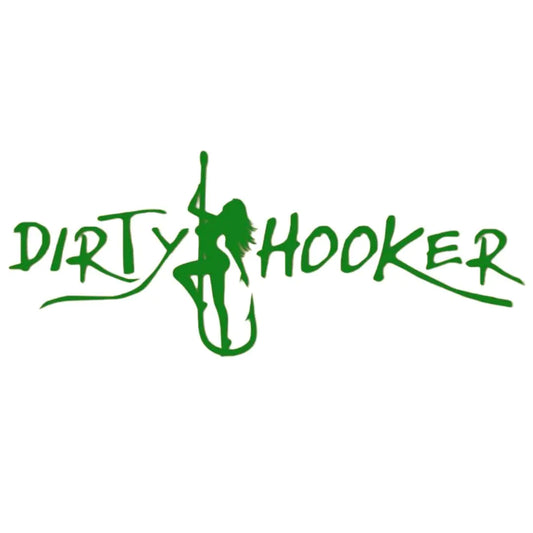 🎣 Dirty Hooker Fishing Gear Green Stickers - Durable UV-Rated Vinyl Decals for Adults