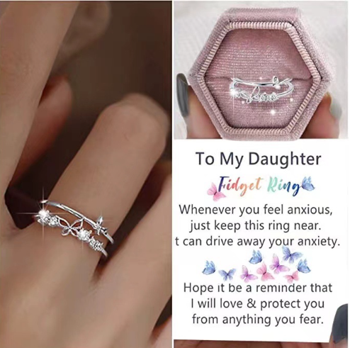 🦋: Women's Fashion Double Layer Butterfly Diamond Ring Set