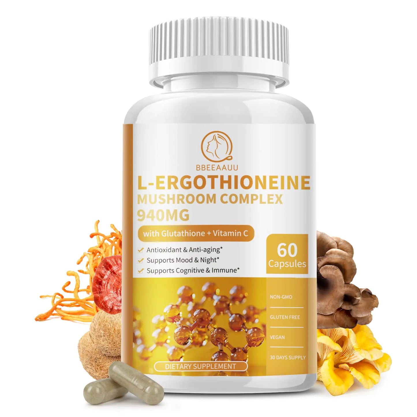 🍄: L-Ergothioneine Mushroom Complex - Immune & Brain Support