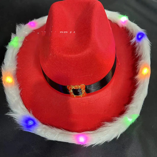 🤠: LED Cowboy Hat Lamp - Christmas Party Light-Up Western Hat