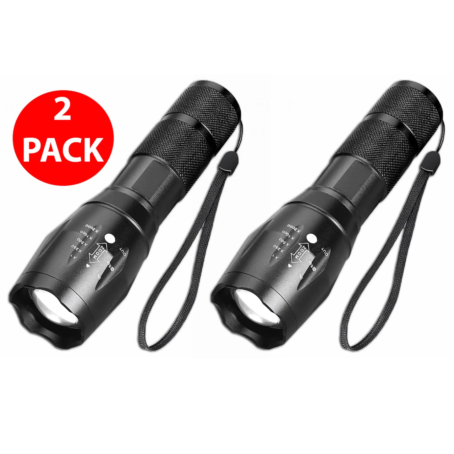 🔦 Super-Bright 90000LM LED Tactical Flashlight - 5 Modes Zoomable Torch