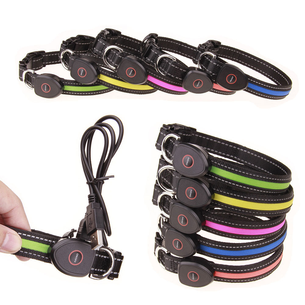 🐕: USB Rechargeable LED Dog Collar – Peach Shape Glow Safety Collar for Night Walks