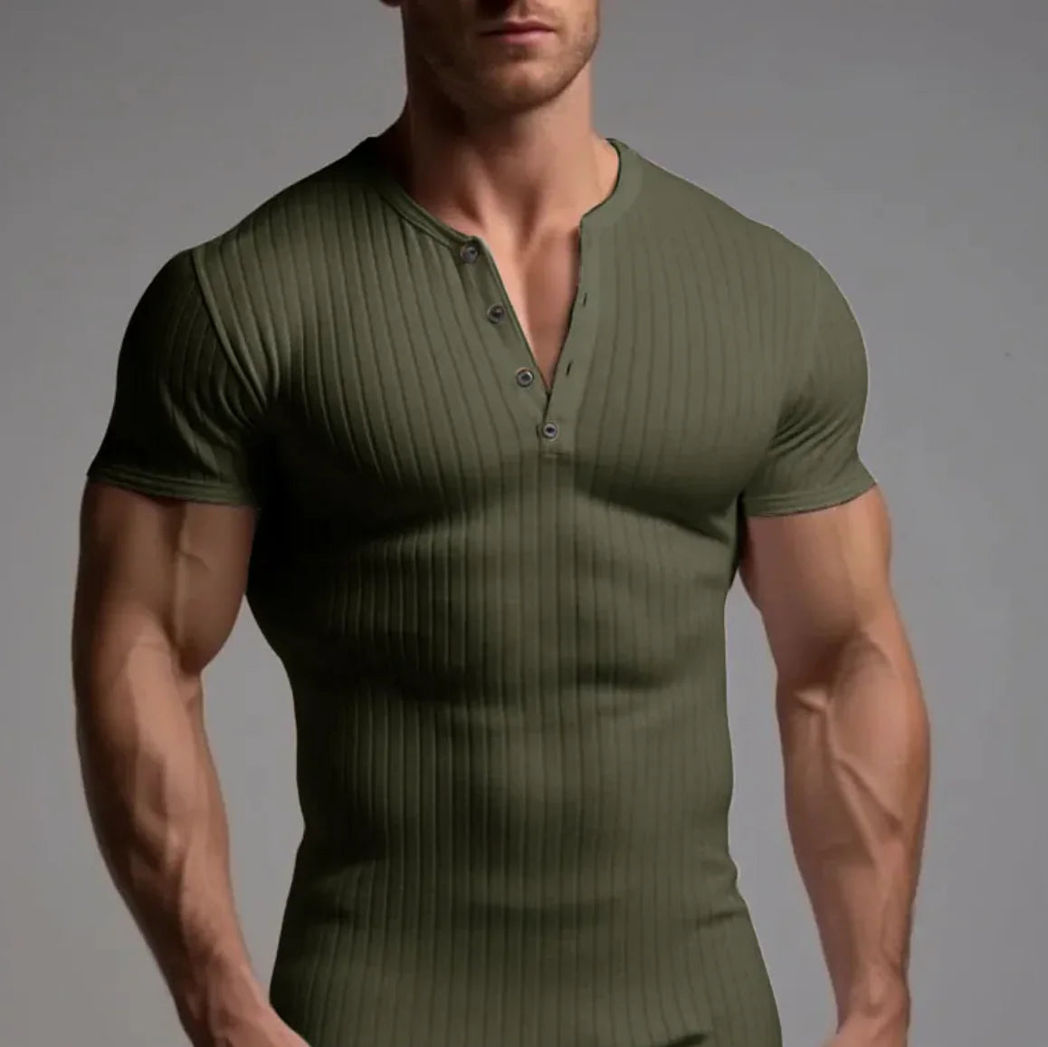 👕: Men's Stretch Fit Solid Color Short-Sleeve T-Shirt