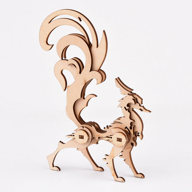 🦊: Wooden DIY 3D Animal Puzzle Models | 5 Wildlife Designs