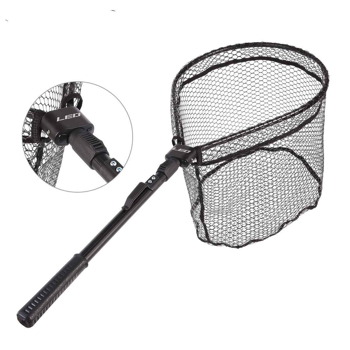 🎣: Folding Fly Fishing Net – Portable Aluminum Catch & Release Landing Net