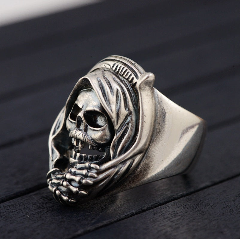 💀: Skull Ring — Adjustable Open Style Copper Statement Ring