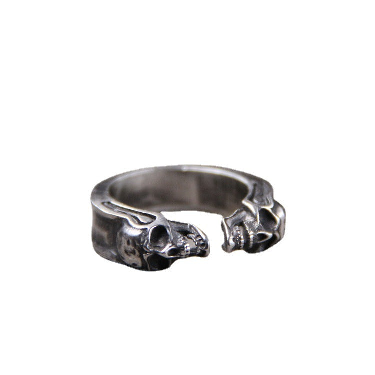 💀: 925 Thai Silver Engraved Skull Ring