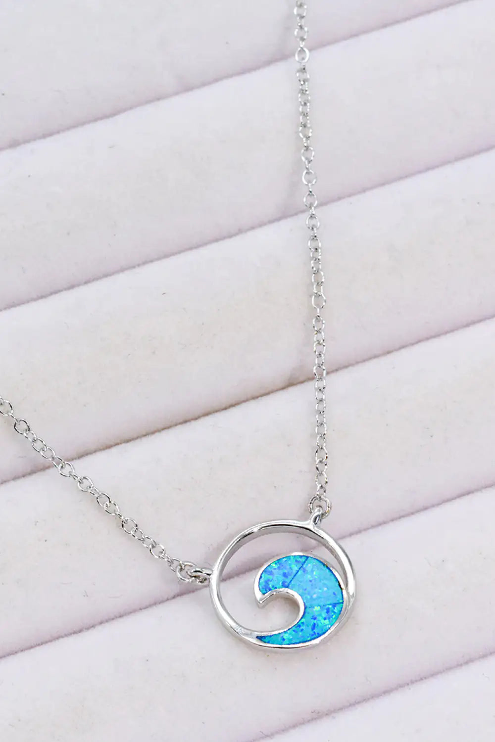 Opal Crest  wave Silver Necklace