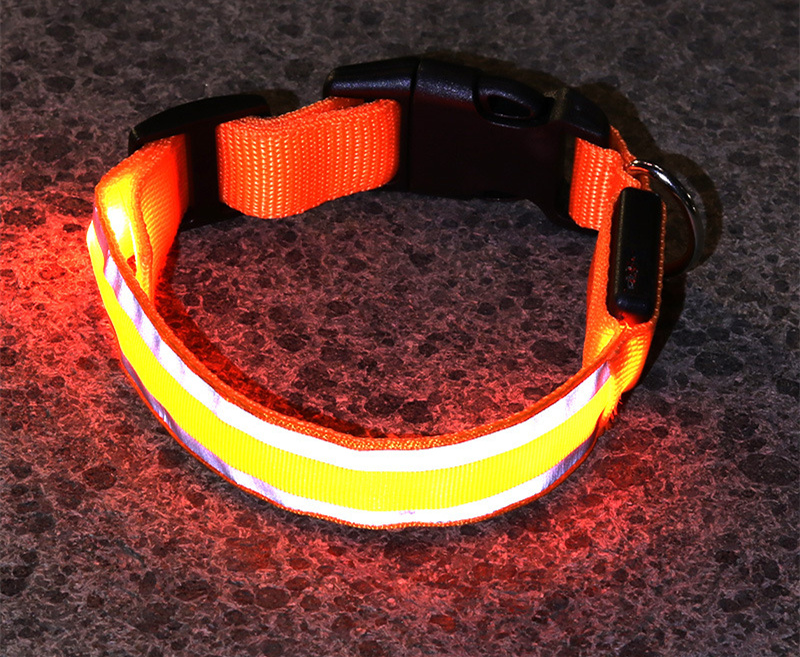 🐕: Anti-Lost LED Luminous Dog Collar – Rechargeable & Battery Reflective Safety Collar