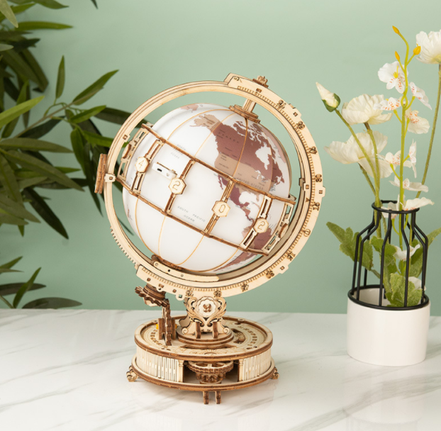 🔭: Wooden 3D Assembly Puzzle — Telescope & Globe Models | Educational Astronomy Kit for Kids & Adults