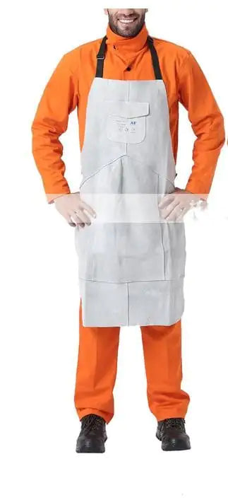 🔥: Brown Leather Breast Apron for Electric Welding Use