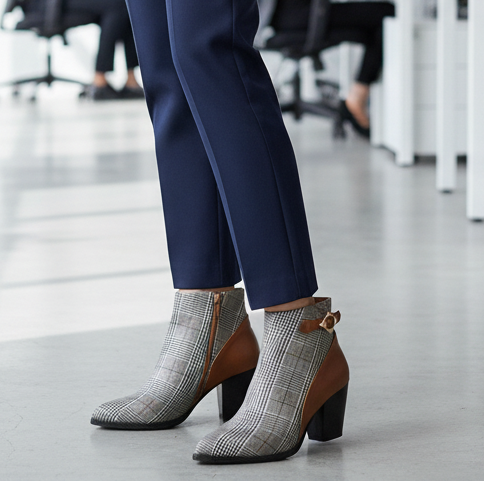 👢: Women's High Heel Short Boots with Thick Heels