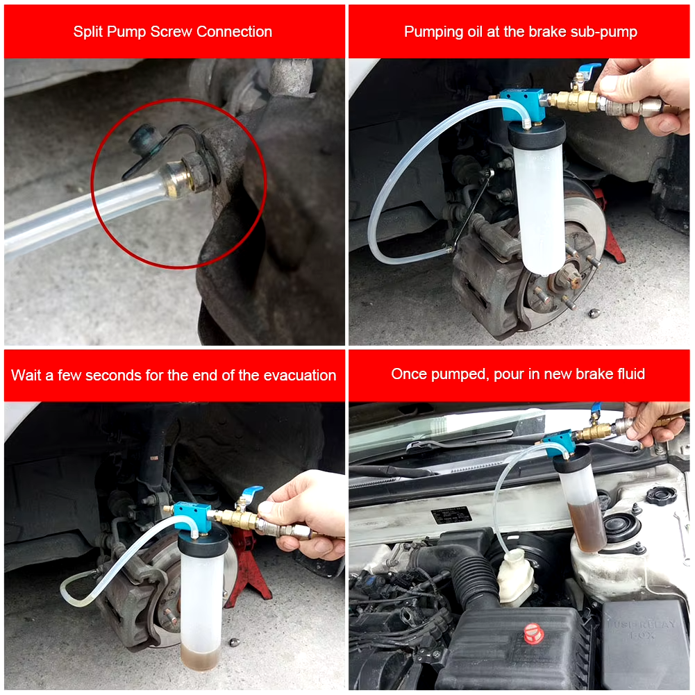 🔧: Vacuum Brake Bleeder & Fluid Extractor Kit — One-Person Pump Tool for Brake, Transmission, Power Steering & Coolant Fluid Changes