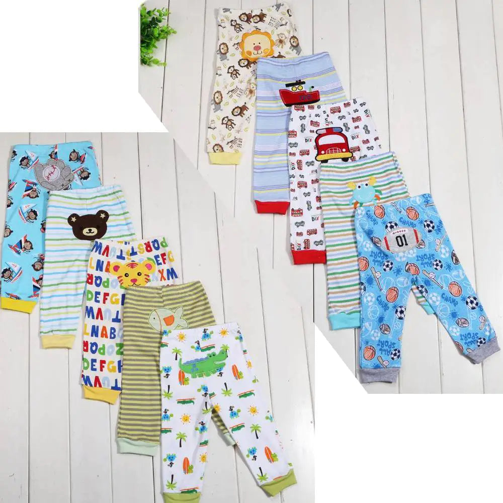 👖: 5-Pack Cartoon Print Leggings for Kids - Soft Cotton Comfort