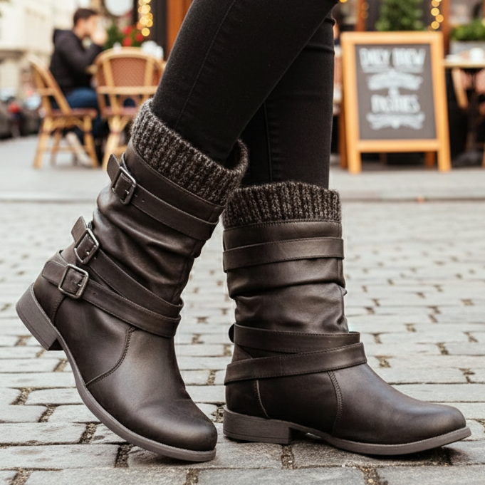 👢: Woolen Thick-Heel Women's High Boots - Over-the-Knee Style