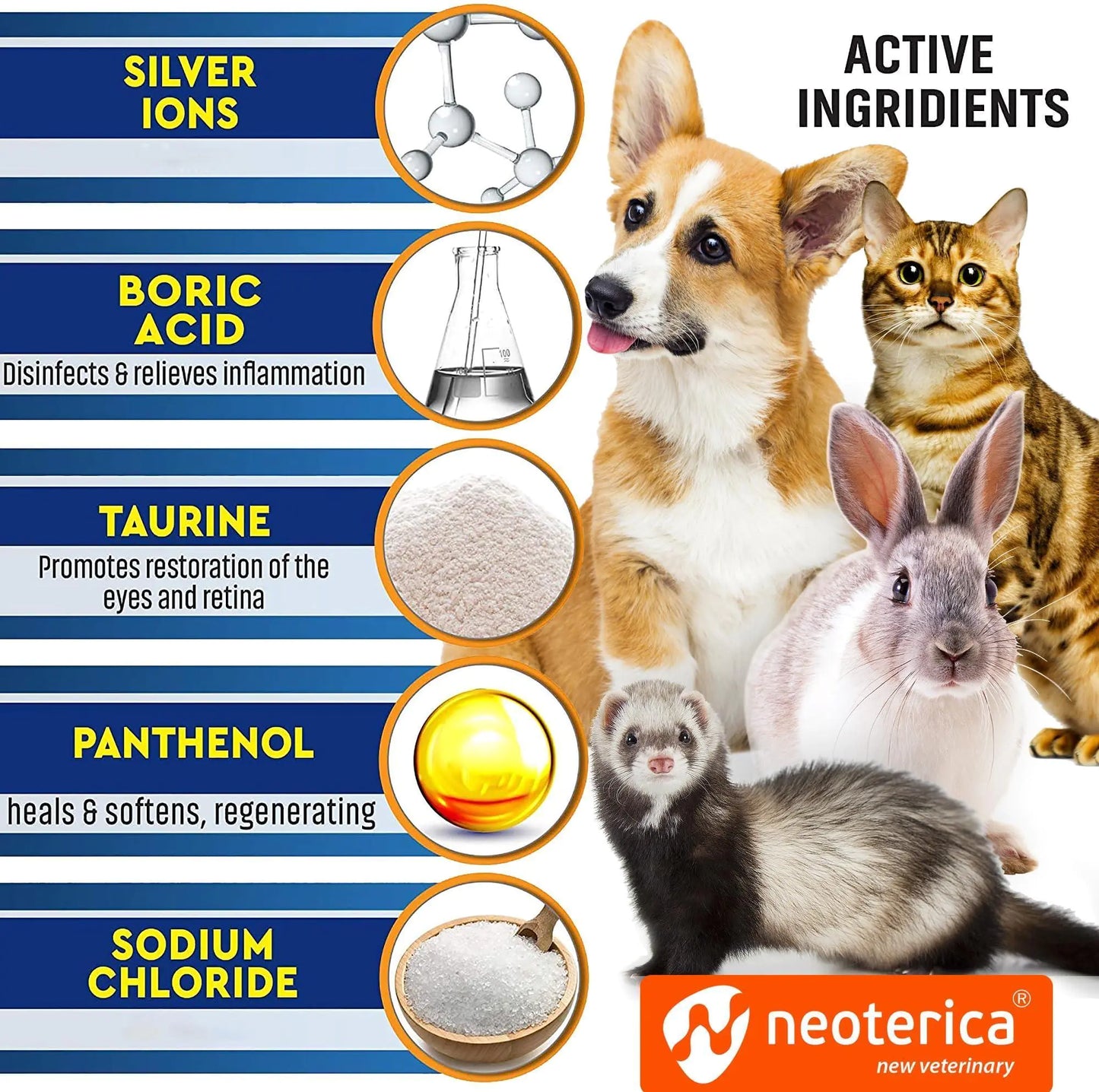 👁️: Cat Dog Eye Wash Drops - Tear Stain Remover & Eye Infection Treatment
