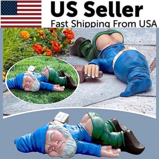 🧙: Drunk Dwarf Garden Gnome - Humorous Outdoor Decoration