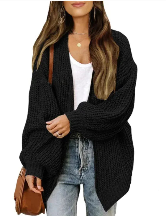 🧥: Loose Retro Sweater Coat Women's Mid-length Knitted Cardigan