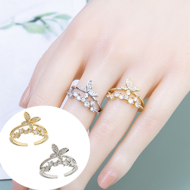 🦋: Double Butterfly Women's Copper Ring