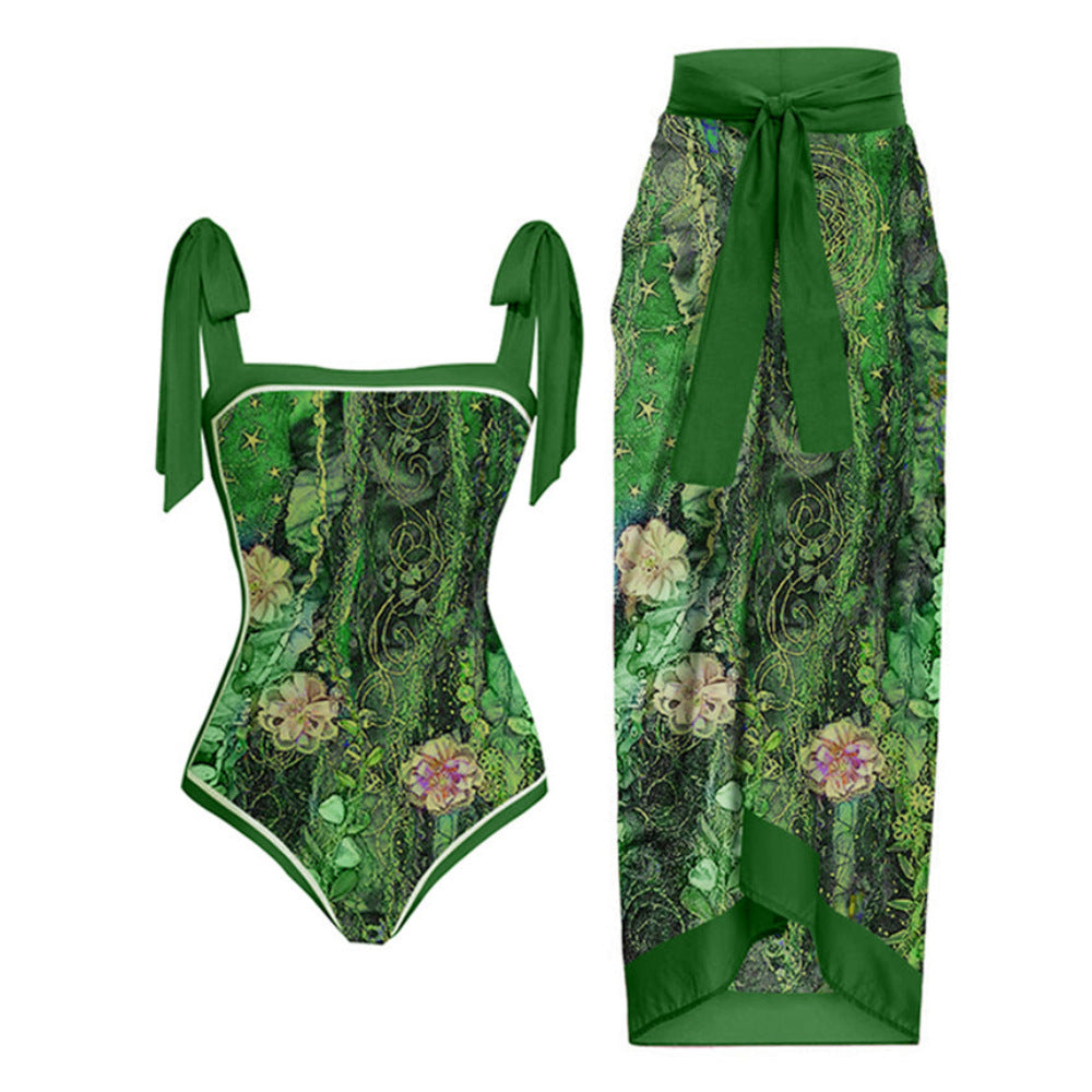 👙: Retro French One-Piece Swimsuit for Vacation