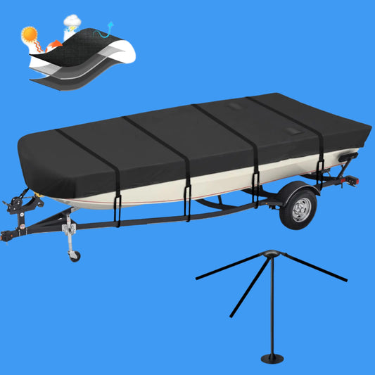 ⛵ SILIVN Waterproof Jon Boat Cover - Heavy Duty All-Weather Protection 14-16ft