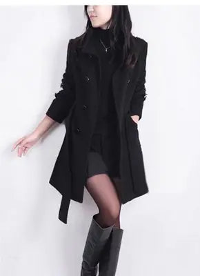 🧥: Women's Long Wool Winter Coat - Classic Elegant Jacket