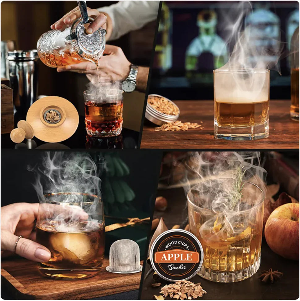 🍸 Premium Cocktail Smoker Kit - Professional Wood Chip Drink Smoker