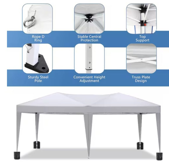 ⛺: 10'x20' Waterproof Party Folding Tent with Detachable Side Walls & Carry Bag
